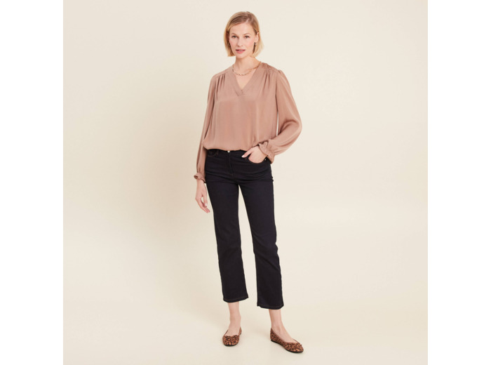 Blouse manches longues satin