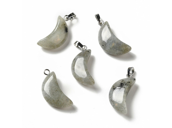 Pendentif lune labradorite naturelle