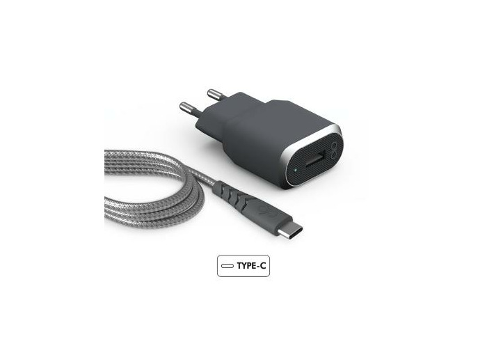 Kit chargeur secteur rapide + câble renforcé usb a vers usb c
