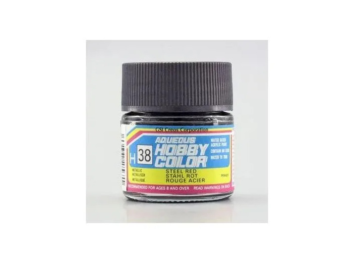 PEINTURE MAQUETTE MR HOBBY H038 ROUGE ACIER MÉTALLIQUE 10ML