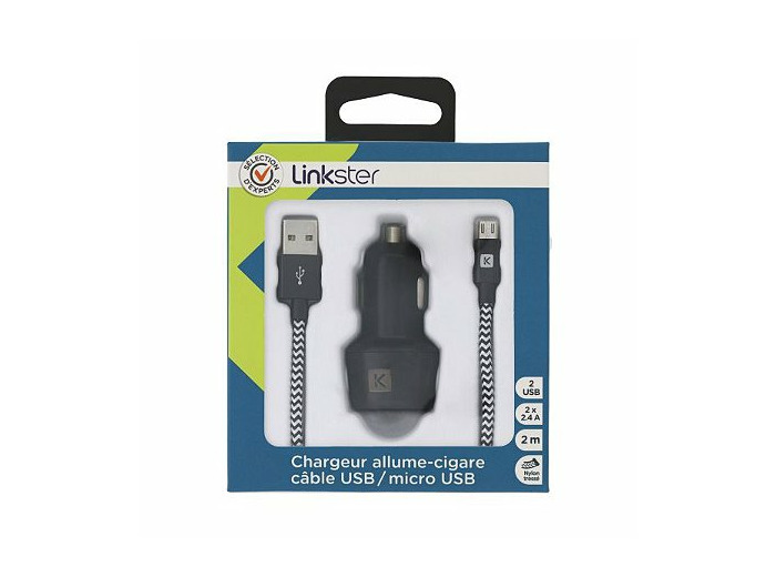 Chargeur allume-cigare & câble  usb / micro usb 4,8a