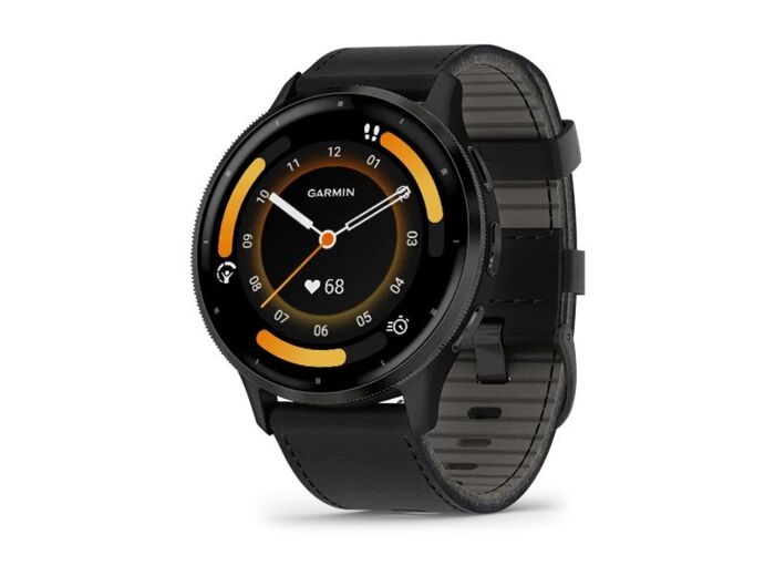 Garmin Venu 3 Gray Cuir Noir