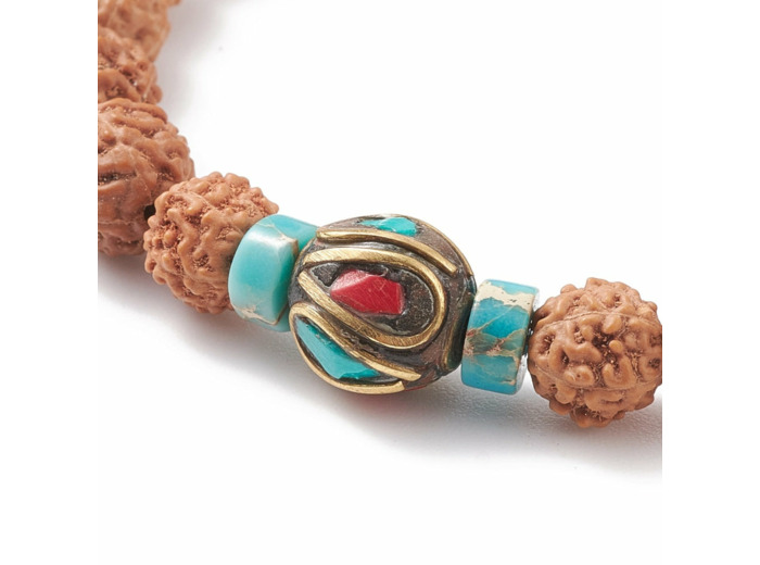 Bracelet Rudrashka  et perle indonésienne 8mm