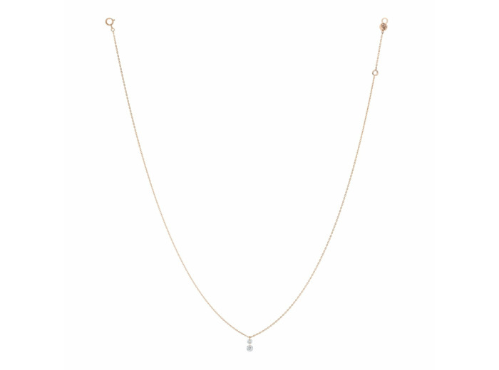 Collier La Brune & La Blonde 360° Duo en or rose et diamants de 0.20ct