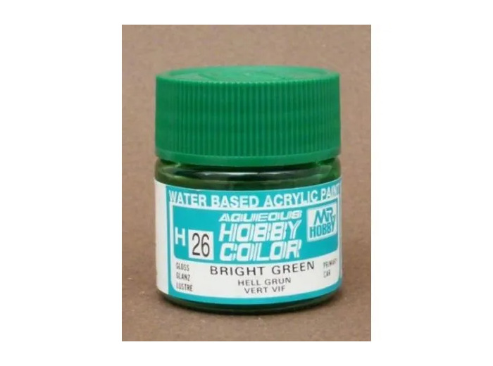 PEINTURE MAQUETTE MR HOBBY H026 VERT VIF BRILLANT 10ML