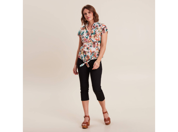 Chemise manches courtes nouée