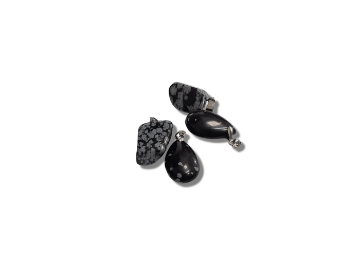 Obsidienne Neige Pend pierre roulee