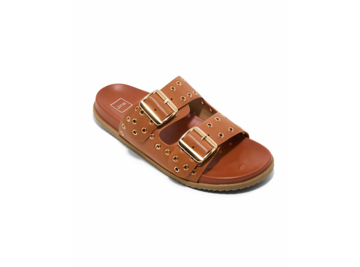Mule plate femme marron