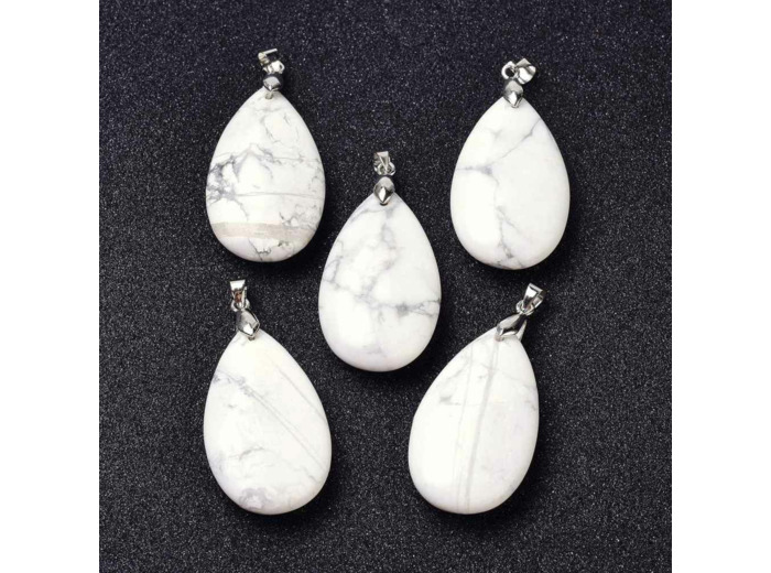 Pendentif howlite forme larme