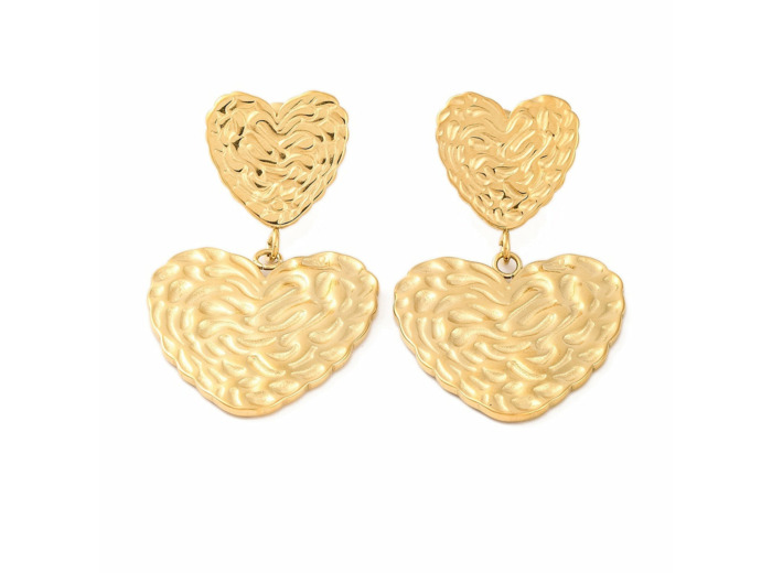 Clou d'oreille 2 pièces coeurs