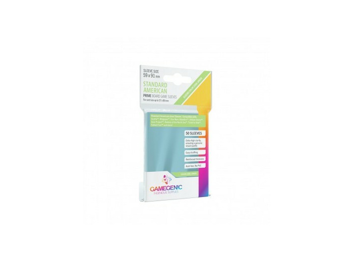 Gamegenic - 50 Prime Sleeves Standard Américain - 59x91