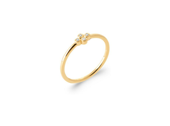 Bague en plaqué or et oxyde de zirconium
