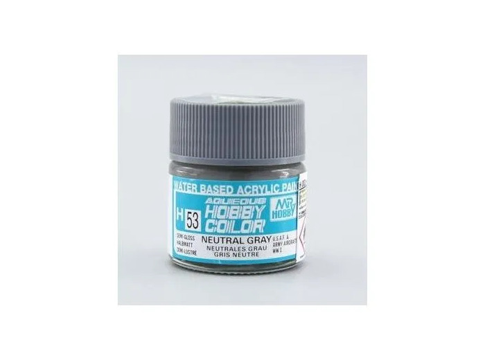 PEINTURE MAQUETTE MR HOBBY H053 GRIS NEUTRE SATINÉ 10ML