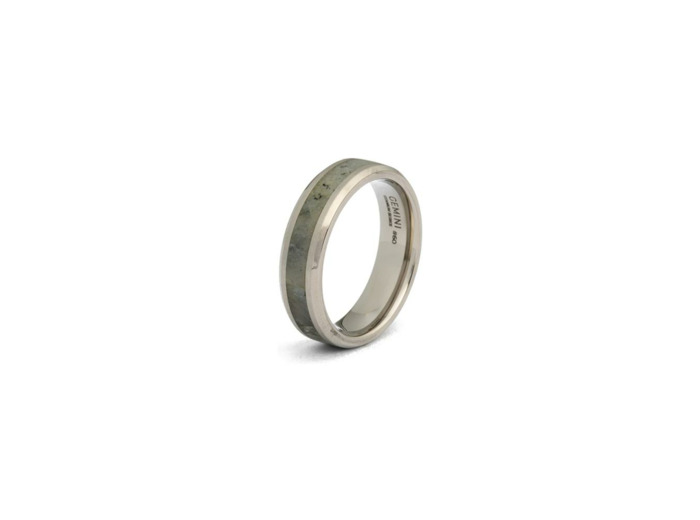 Bague Gemini Classics en titane et larvikite
