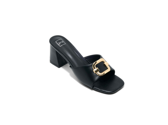 Mule talon decrochee femme noir