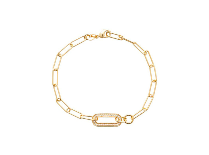 Bracelet en plaqué or et oxyde de zirconium