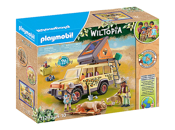 PLAYMOBIL 71293 Explorateurs avec vÃÂ©hicule tout terrain - Wiltopia - avec deux personnages et deux lions