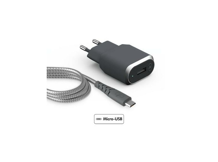 Chargeur secteur fast & smart + câble renforcé usb a/micro usb force power
