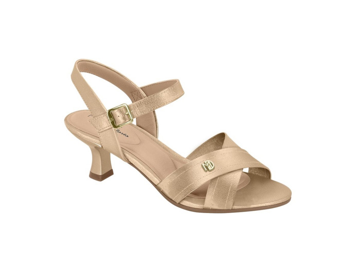Sandale talon decrochee femme dore