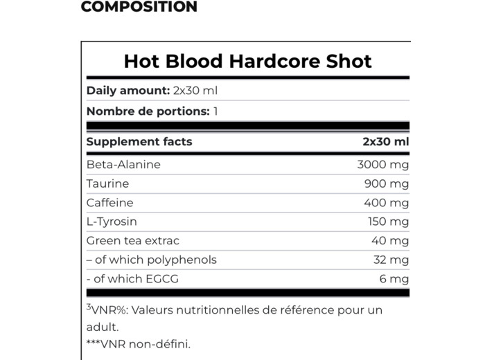 HOT BLOOD HARDCORE SHOT 60ml
