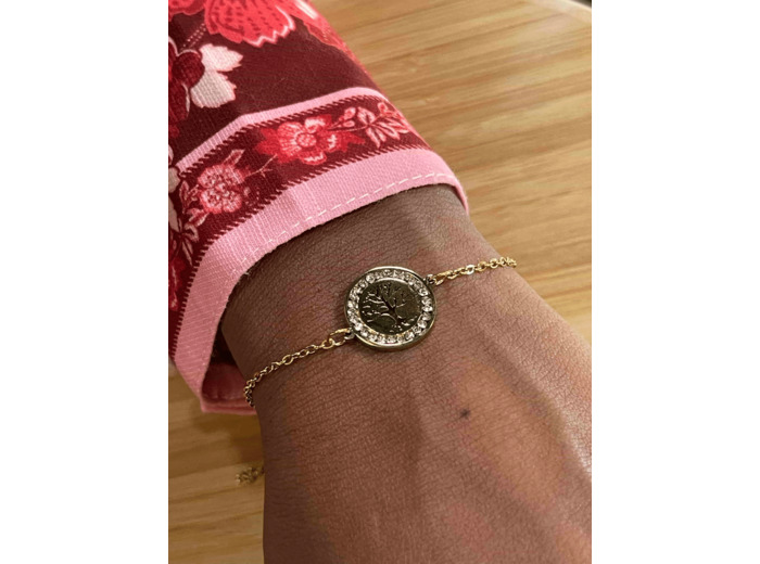 Bracelet jonc arbre de vie doré
