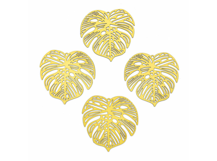 Pendentif monstera filigrane