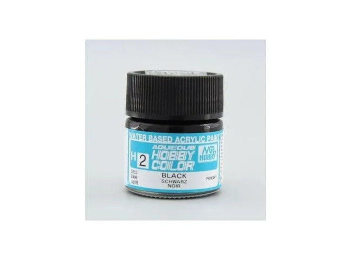 PEINTURE MAQUETTE MR HOBBY H002 NOIR BRILLANT 10ML
