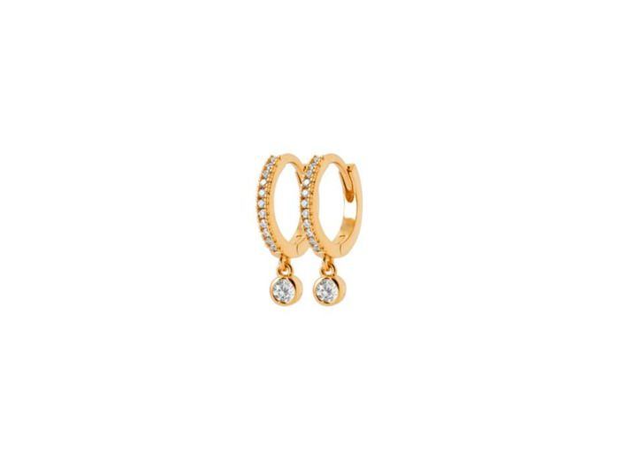 Boucles d'oreilles créoles en plaqué or et oxydes de zirconium