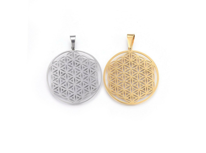 Pendentif fleur de vie acier inoxydable
