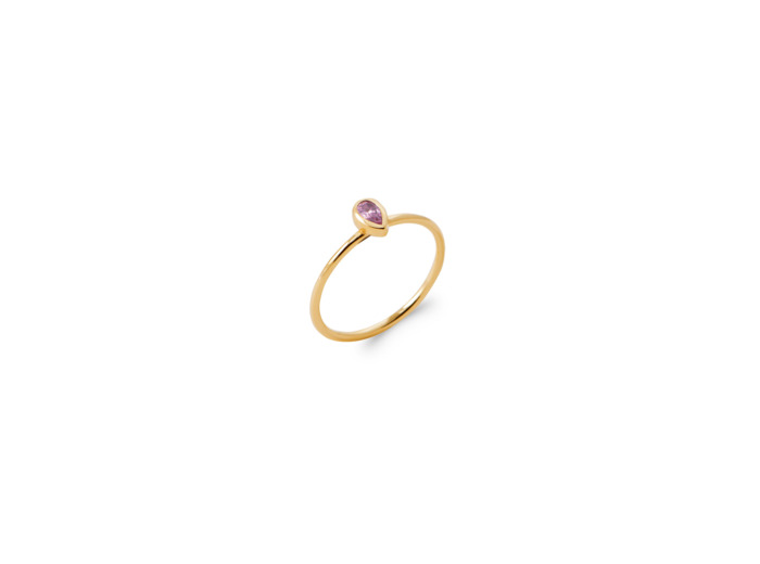 Bague en plaqué or et pierre synthétique