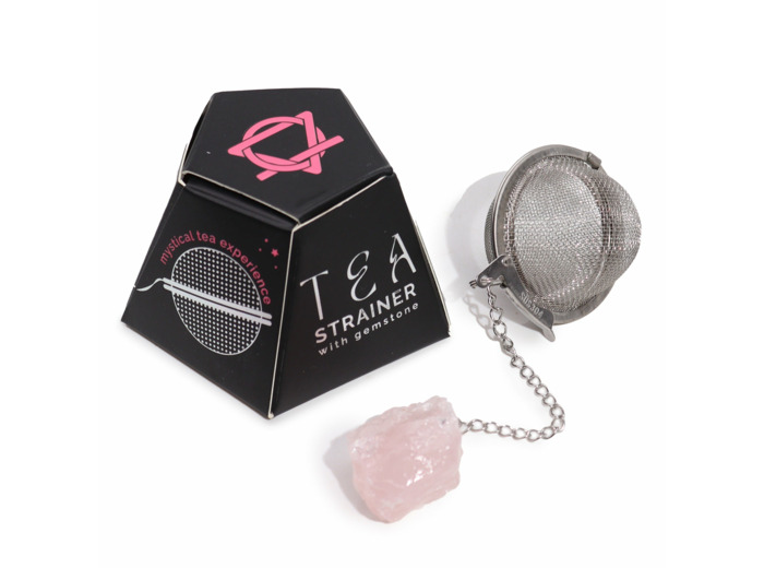Infuseur Boule à Thé avec Pierres Précieuses - Quartz Rose - Amour et Réconciliation
