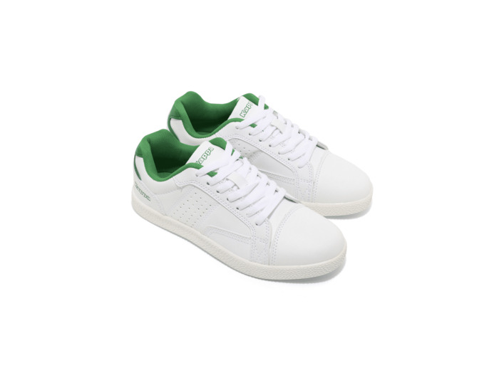 Basket junior garcon white green kappa