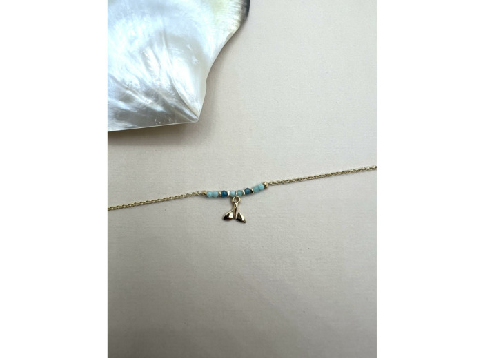 Bracelet Indriya Bermude en vermeil, apatite et amazonite