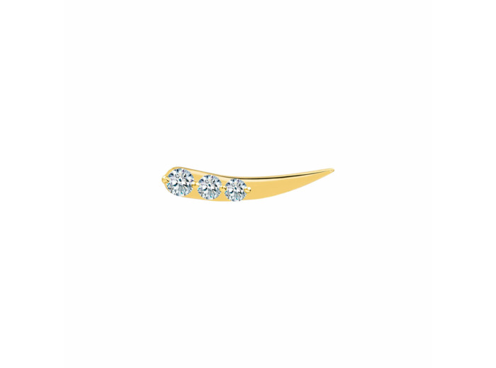 Boucle d'oreille gauche La Brune & La Blonde STARDUST en or jaune et diamants, 0.22ct