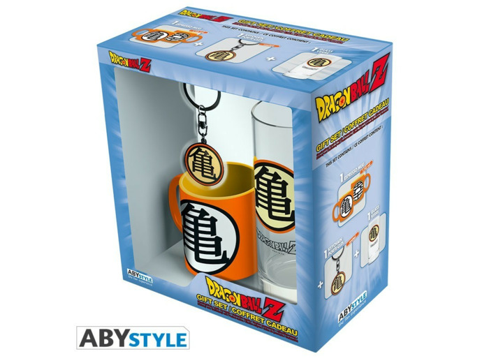 DRAGON BALL - Pck Verre 29cl + Keyring + Mini Mug "Kame Symbol"