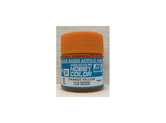 PEINTURE MAQUETTE MR HOBBY H024 JAUNE ORANGE BRILLANT 10ML