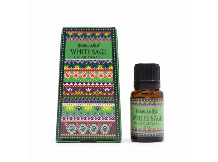 Huile Parfumée Indienne Banjara 10ml - Sauge Blanche