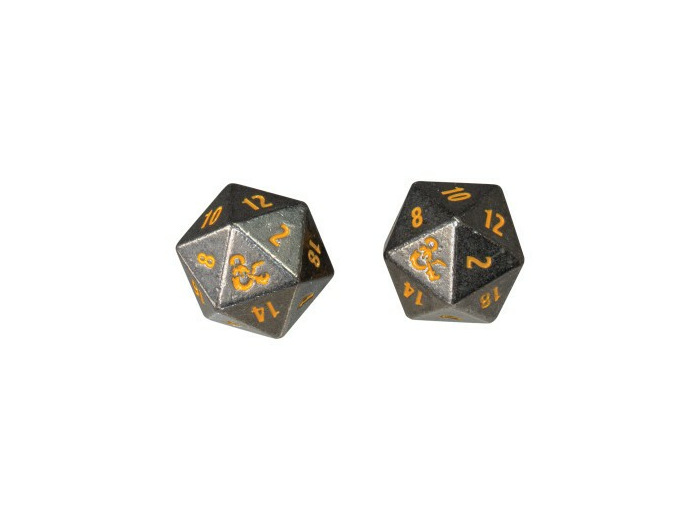 Set de 2 dés à 20 faces en métal Realmspace Dungeons & Dragons