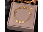 Bracelet double cœur 974, île de la Réunion