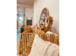 Taies décorative Balinaise en coton à franges de raphia