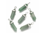 Pendentifs pointus en aventurine verte naturelle à double terminaison