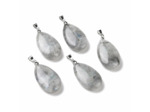 Pendentif longue goutte labradorite claire naturelle