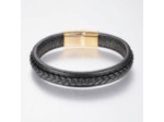 Bracelets en cuir tressé or