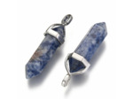 Pendentif pointu à double terminaison en sodalite naturel