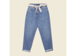 Jeans mom ceinture foulard