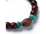 Bracelet bois de santal et perle indonesienne