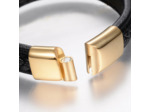 Bracelets en cuir tressé or