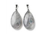 Pendentif longue goutte labradorite claire naturelle