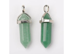 Pendentifs pointus en aventurine verte naturelle à double terminaison