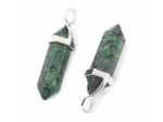 Pendentif rubis zoisite pointus à double terminaison